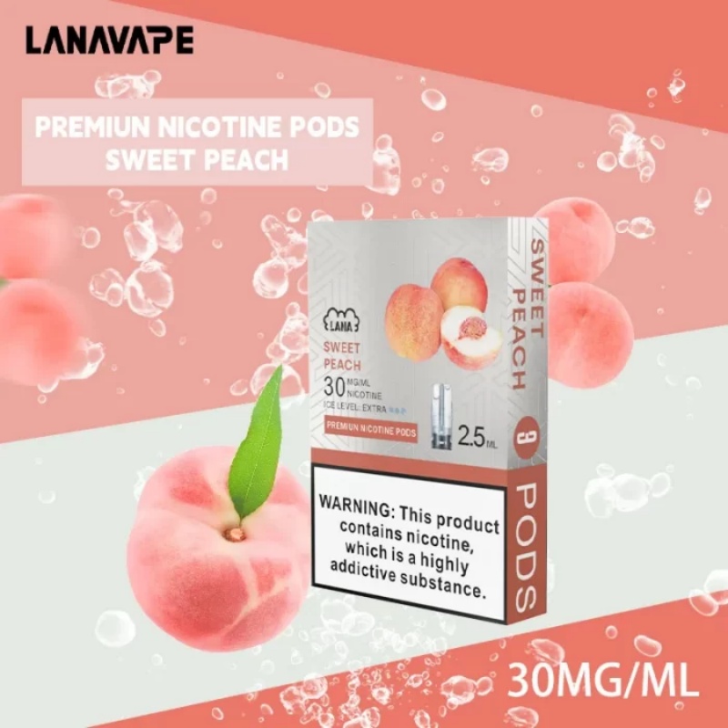 【水蜜桃味】LANA電子煙透明發光煙彈 通用一代relx sp2s 台灣當天出貨